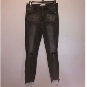 Black Distressed Skinny Jeans
